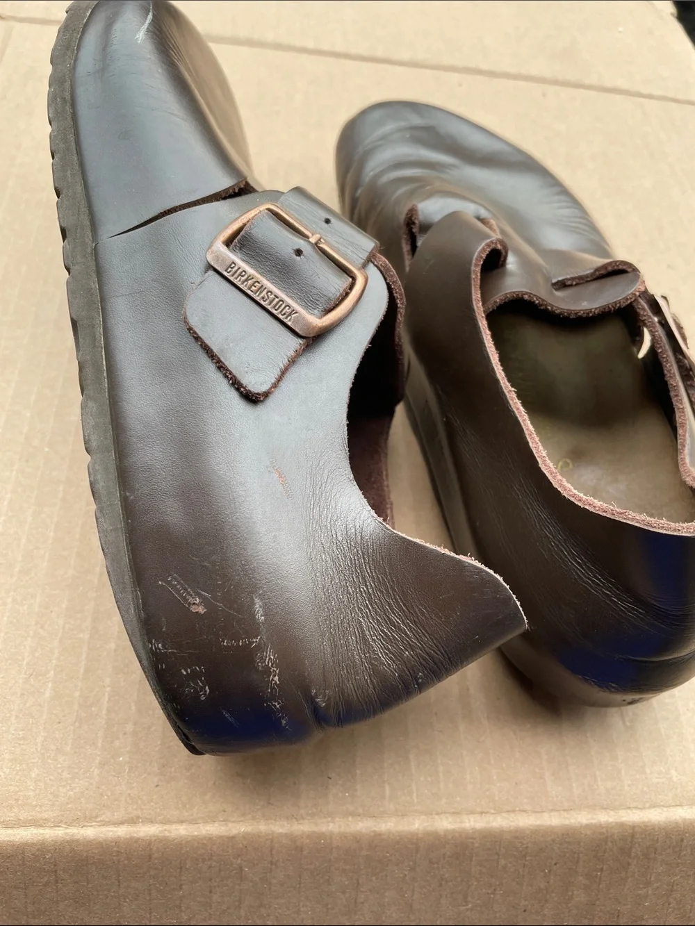 Birkenstock Brown Leather Slip-On Loafers